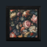 Boîte À Souvenirs Romantique Elégante Baroque Fleurs Peinture à l'hu<br><div class="desc">Romantic Dark Elegant Baroque Flowers Painting boîte cadeau pour bijoux ou petits cadeaux.</div>