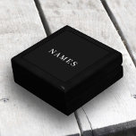 Boîte À Souvenirs Simple Black Custom Ajouter Votre Nom Élégant<br><div class="desc">Simple Black Custom Ajouter votre nom Design élégant pour tout le monde.</div>