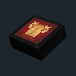 Boîte À Souvenirs Symbole chinois de bonheur d'or double<br><div class="desc">Symbole chinois de bonheur d'or double.  Boîtes-cadeau de mariage.</div>