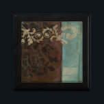 Boîte À Souvenirs Tapisserie Abstraite Damask par Jennifer Goldberge<br><div class="desc">Brown batailles turquoise dans cette abstraite tapisserie damassée imprimée par Jennifer Goldberger. Les motifs subtils donnent le mouvement de la pièce. Commandez aujourd'hui !</div>