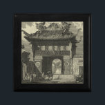 Boîte À Souvenirs Temple impérial asiatique en noir et blanc<br><div class="desc">Les visiteurs se rassemblent devant ce temple impérial asiatique,  prêt à entrer. L'étonnante impression est faite en noir et blanc,  donnant à l'ensemble un aspect ancien qui imite le temps qu'elle représente. Mettez ceci sur votre mur aujourd'hui et profitez !</div>