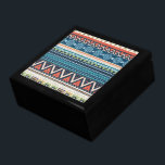 Boîte À Souvenirs Texture croisée de Zigzag de la tribu colorée<br><div class="desc">Zigzag tribal aztèque coloré et formes géométriques motif en bleu rouge et blanc avec look de texture croisée. Design est disponible sur d'autres produits et peut être demandé sur n'importe quel produit offert par Zazzle.</div>