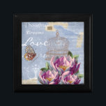 Boîte À Souvenirs Victorian Love Thoughts Dreams Butterfly Bird Cage<br><div class="desc">Personnalisez ce cadeau pour votre propre destinataire.</div>