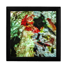 Wooden Jewelry Keepsake Box white abstract.