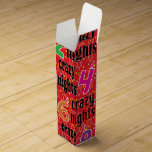 Boite à vin Chanukah Rouge Huit Nuits<br><div class="desc">Personnalisez en ajoutant un message n'importe où sur cette boîte à vin avec un style de police, une couleur et une taille de votre choix. Beaucoup d'outils d'édition de texte, aussi. Amusez-vous ! Merci de vous être arrêté et de faire du shopping. Votre entreprise est grandement appréciée. Bon appétit !...</div>