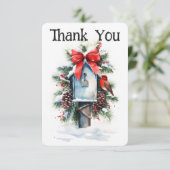 Boîte aux lettres de Noël Carte de remerciements d (Debout devant)