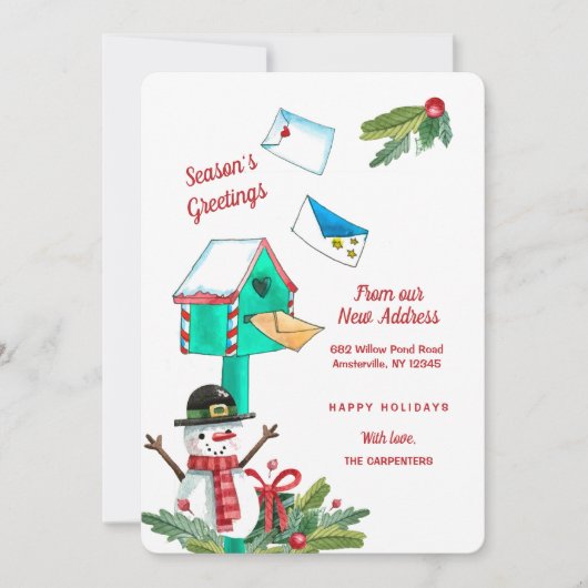 Boîte aux lettres de Noël Nouveau Faire-part d'adr (Devant)