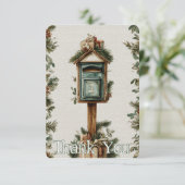 Boîte aux lettres de vacances Carte de remerciemen (Debout devant)