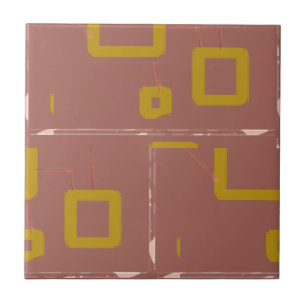 Boîte Brown Carreaux de céramique géométrique
