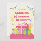 Boîte cadeau colorée Invitation d'anniversaire (Devant)