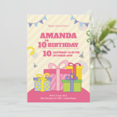 Boîte cadeau colorée Invitation d'anniversaire (Debout devant)