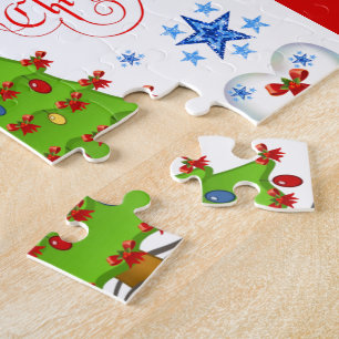 Boîte cadeau de Noël puzzle pour enfants blanc