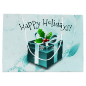 Boîte cadeau de Noël turquoise Sac cadeau (Dos)