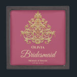 Boîte cadeau d'Élégance dorée<br><div class="desc">Beau et élégant emblème d'or bridesmaid cadeau qui est personnalisé.</div>