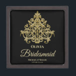 Boîte cadeau d'Élégance dorée<br><div class="desc">Beau et élégant emblème d'or bridesmaid cadeau qui est personnalisé.</div>
