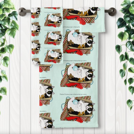 Boîte cadeau drôle de chat calico de Noël