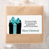 Boîte cadeau Joyeux étiquette de adresse de Noël (En situation)