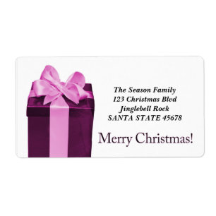 Boîte cadeau Joyeux étiquette de adresse de Noël