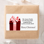 Boîte cadeau Joyeux étiquette de adresse de Noël (En situation)