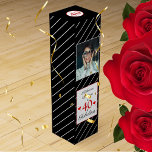 Boite Cadeau Pour Bouteille De Vin 40 et fabuleux 40e anniversaire Photo noir et blan<br><div class="desc">40 & Fabulous 40th Birthday Photo boîte à vin noir & blanc. Personnalisez avec sa photo ou son nom. Motif à rayures noir et blanc. La police de style de script et les couleurs peuvent être modifiées lors de sa modification.</div>