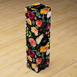 Boite Cadeau Pour Bouteille De Vin Aquarelles colorées fleurs de jardin motif<br><div class="desc">Couleurs colorées fleurs de jardin illustration motif sans couture. Couleurs arrière - plans modifiables.</div>