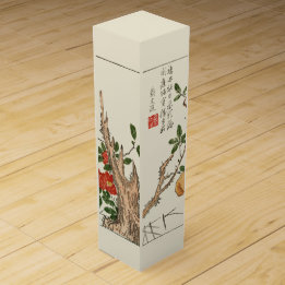 Boite Cadeau Pour Bouteille De Vin Arbre à fleurs japonais antique