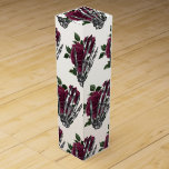 Boite Cadeau Pour Bouteille De Vin Bourgogne Floral Squelette main gothique<br><div class="desc">Boite à vin à la main de squelette floral gothique bougeois bougeâtre.</div>