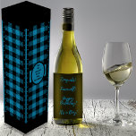Boite Cadeau Pour Bouteille De Vin Buffalo Check noir et bleu<br><div class="desc">Les buffles sont en noir et bleu. D'autres colorways disponibles dans ma boutique ainsi que d'autres designs pour différentes occasions.</div>