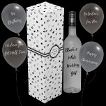 Boite Cadeau Pour Bouteille De Vin Coeurs - gris à noir sur blanc boîte à vin<br><div class="desc">Coeurs dans différentes nuances de noir et gris sur un arrière - plan blanc. Autres couleurs disponibles.</div>