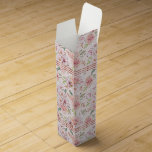 Boite Cadeau Pour Bouteille De Vin motif vintage rose pastel<br><div class="desc">Roses vintages pastel rose sans couture motif.</div>