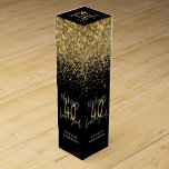 Boite Cadeau Pour Bouteille De Vin Parties scintillant moderne noir et or 40e anniver<br><div class="desc">Parties scintillant moderne noir et or cadeau de 40ème anniversaire. Une collection élégante et raffinée.</div>