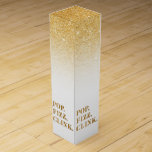 Boite Cadeau Pour Bouteille De Vin Pop Fizz Clink Boîte à cadeau Champagne ou Vin<br><div class="desc">Pop. Fizz. Clink. Personnalisez votre boîte cadeau avec ces boîtes modernes et personnalisables.</div>