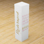 Boite Cadeau Pour Bouteille De Vin Serez-vous ma boîte cadeau de servantes d'honneur<br><div class="desc">Serez-vous ma demoiselle d'honneur ? - drôle,  tendance fête de mariée or,  blanc et rose boîte cadeau pour l'invitation de vin.</div>