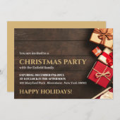 Boîte cadeau rustique, Invitation de fête de Noël (Devant / Derrière)