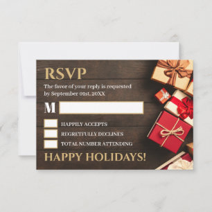 Boîte-cadeau rustique, RSVP à la fête de Noël