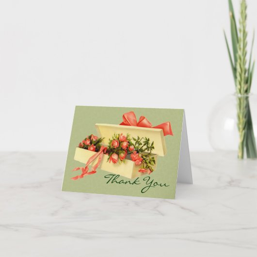 Boîte D'Art vintage Rose Carte de remerciements (Devant)