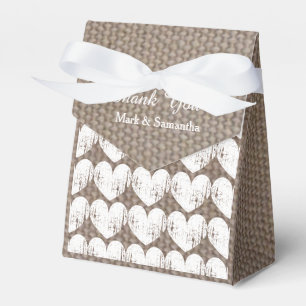 Boite de faveur de mariage chic de pays burlap per