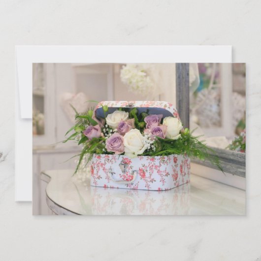 Boîte de fleurs vintage Invitation cadeau (Devant)