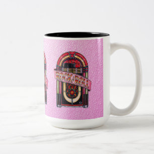 Boite de juke rock rose et roulette Retro Mug