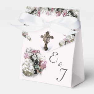 Boite de mariage catholique rose et blanc