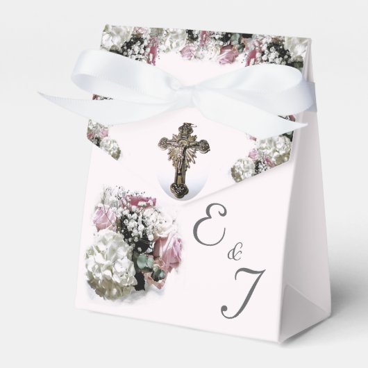 Boite de mariage catholique rose et blanc (Verso)