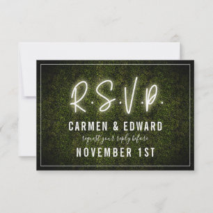 Boîte de mariage en buis néon blanc RSVP