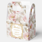 Boite de mariage fleurie en ivoire rose poussiéreu (Ouvert)