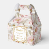 Boite de mariage fleurie en ivoire rose poussiéreu (Verso)
