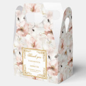 Boite de mariage romantique blush ivoire or floral (Ouvert)