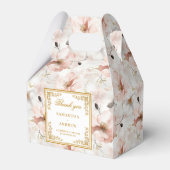 Boite de mariage romantique blush ivoire or floral (Verso)