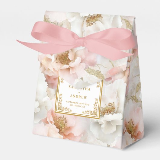 Boite de Merci de Mariage en or blanc intemporel (Verso)