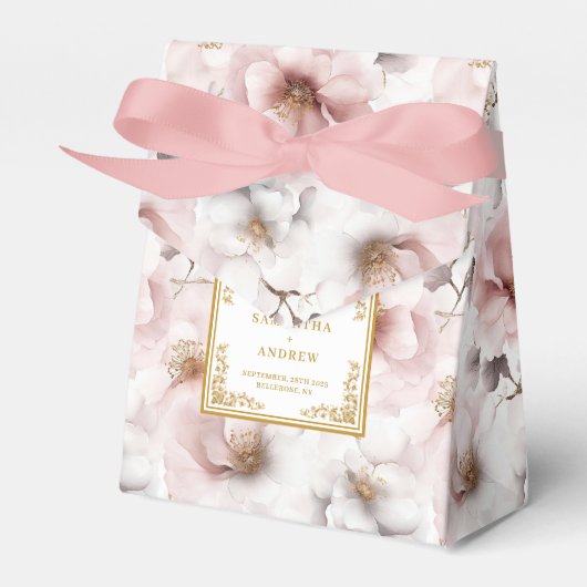 Boite de Merci Mariage en Aquarelle or Blush tenda (Verso)