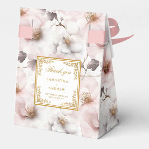 Boite de Merci Mariage en Aquarelle or Blush tenda