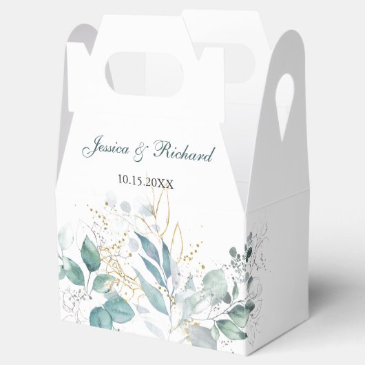 Boite de préférence de mariage aquarelle (Ouvert)